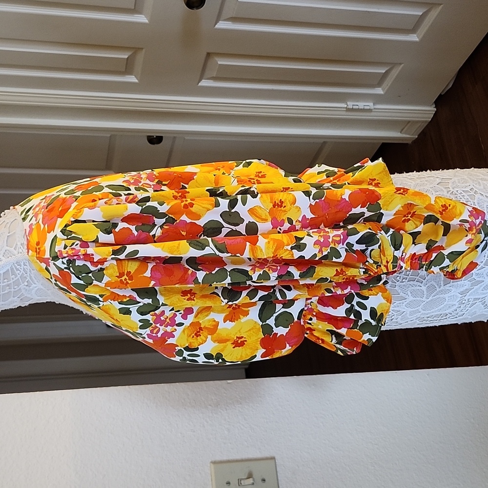Sugar Lips Boho Hippie Y2K Electric Colors Floral Top Size XS New No Tags - Picture 4 of 12